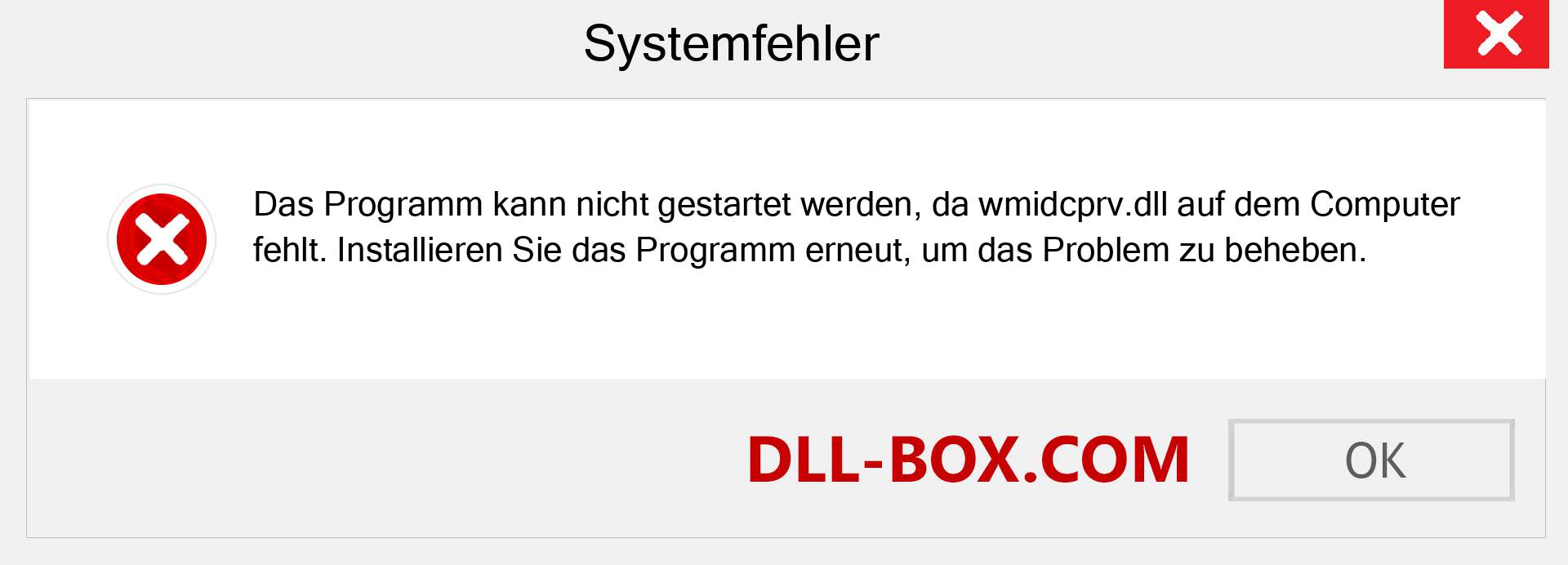 wmidcprv.dll-Datei fehlt?. Download für Windows 7, 8, 10 - Fix wmidcprv dll Missing Error unter Windows, Fotos, Bildern